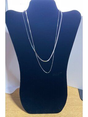 Silver Plated Layered Necklace Set 18"-20" + 3" Extender A New Day